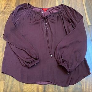 JLO Jennifer Lopez Women’s Peasant Top Maroon Size Small